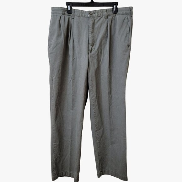 Polo Ralph Lauren Chino Pants Pleated Front Mens 36X30 Green 100% Cotton Comfort - Picture 1 of 10